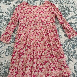 Charming Pink Heart Kids Dress (bamboo twirl dress with adorable back)